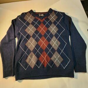 XG Boys Argyle Navy, Grey, and Burgundy Sweater Size 14